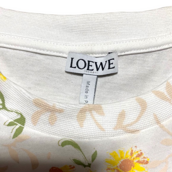 Loewe White embroidered floral Logo T-shirt - Picture 3 of 9